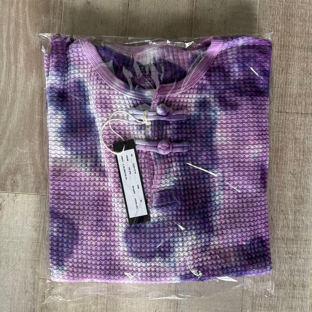 トップス exodus Oriental Tie Dye Henry Neck Shirt