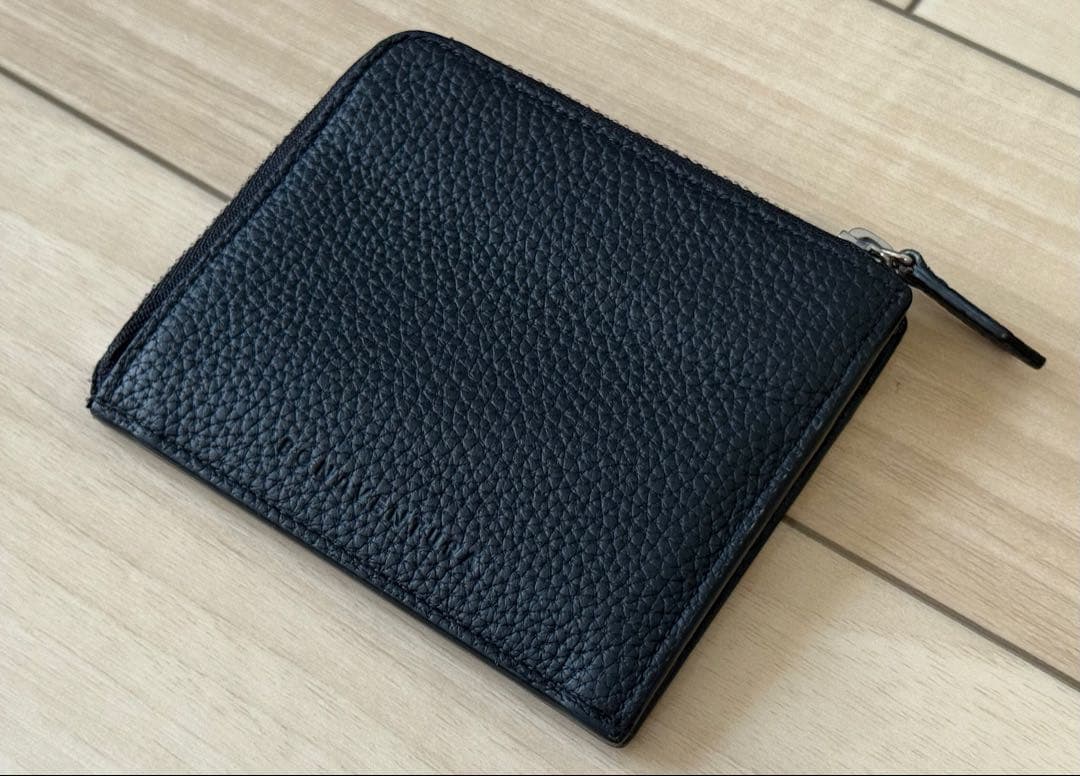 【美品】BONAVENTURA L字ジップウォレット　シュリンクレザー　ブラック