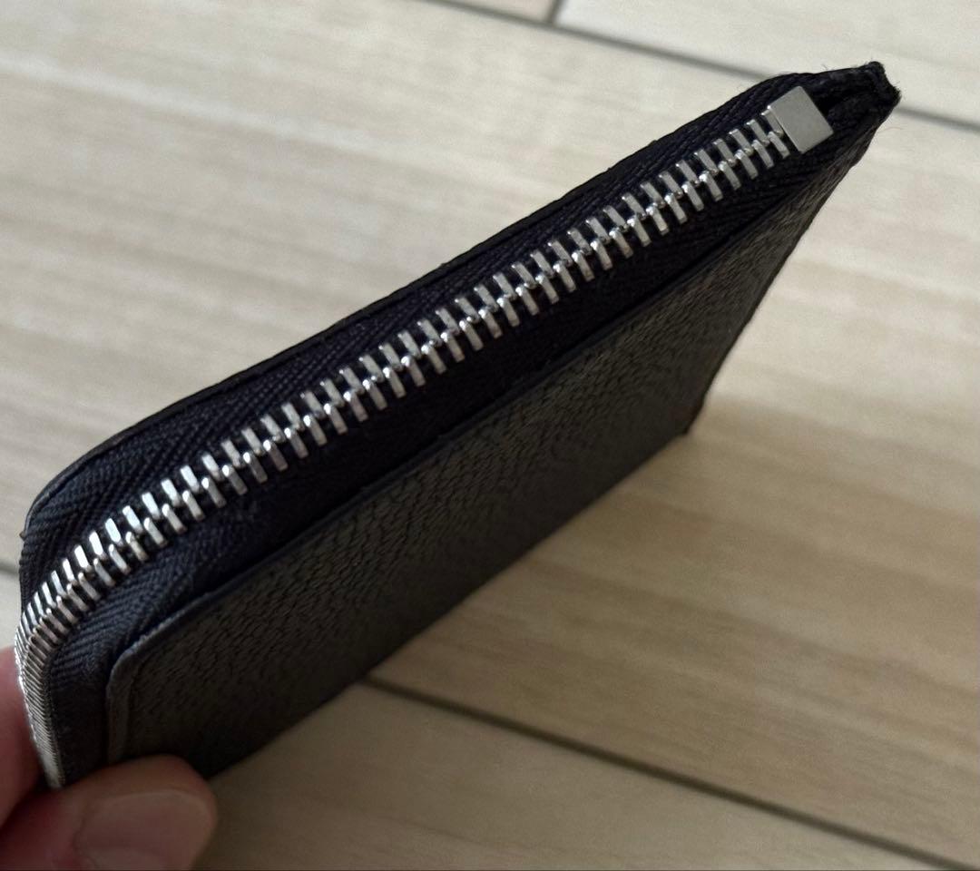 【美品】BONAVENTURA L字ジップウォレット　シュリンクレザー　ブラック