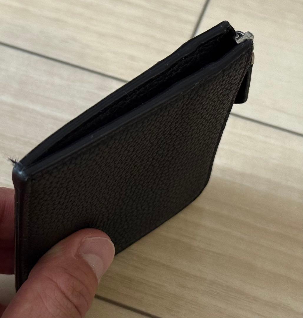【美品】BONAVENTURA L字ジップウォレット　シュリンクレザー　ブラック