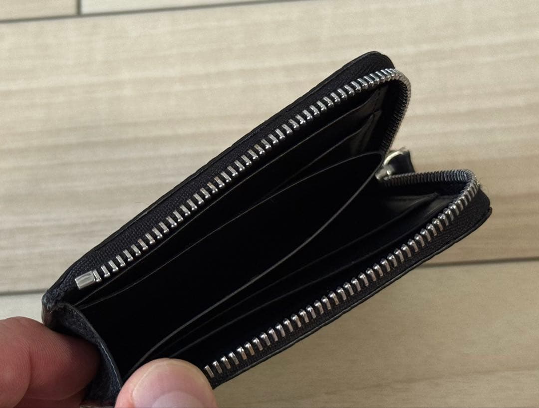 【美品】BONAVENTURA L字ジップウォレット　シュリンクレザー　ブラック