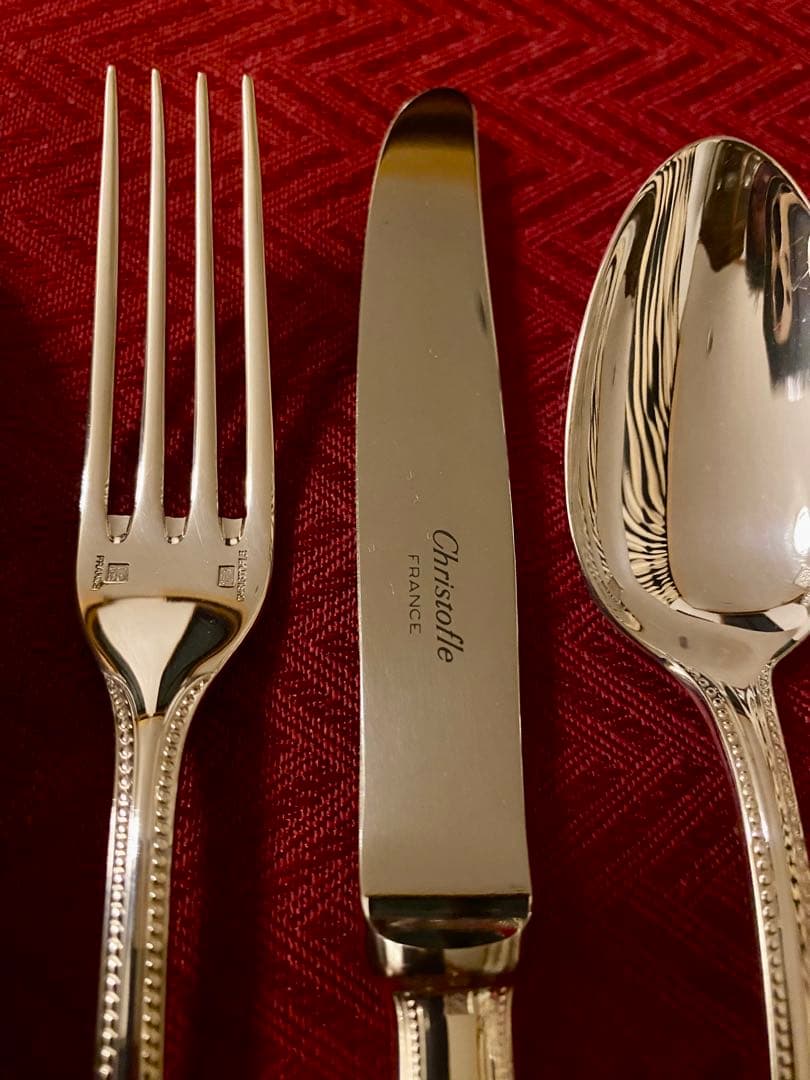 【ラス1☆希少な極美品☆】クリストフル パール デザートサイズカトラリーセット