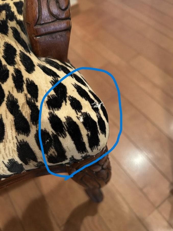 ヒョウ柄の椅子