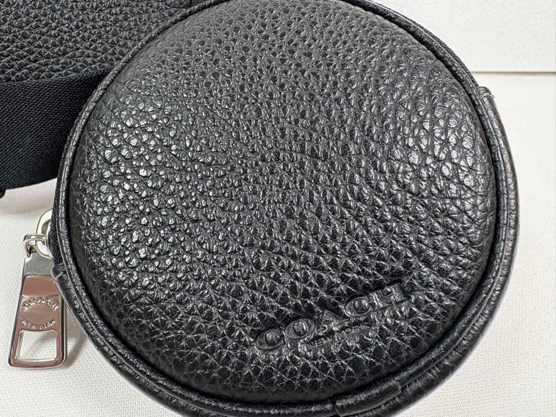 【中古美品】コーチ CJ507 エリアス ボディバッグ ポーチ付　メンズ レザー