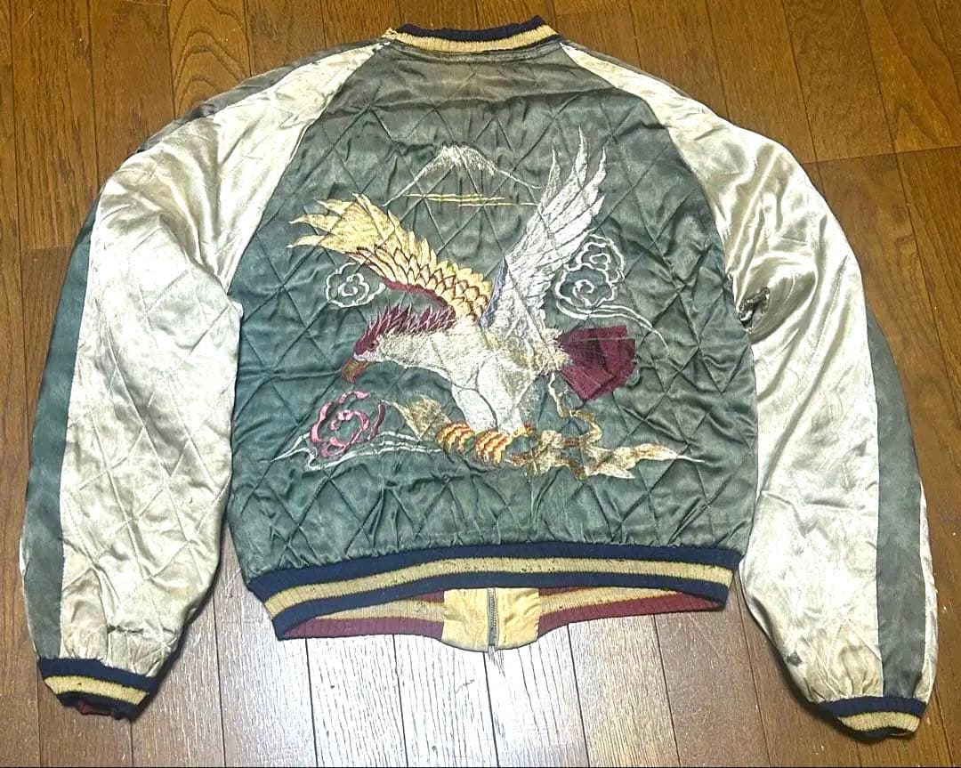 スカジャン vintage 50s 初期　両A面　虎　龍　鷹 TTSジッパー