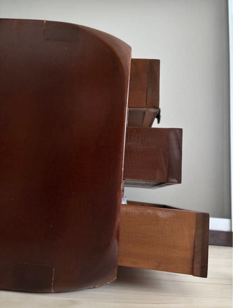 木製　小物収納 3段引き出し ブラウン　アンティーク　ヴィンテージ家具　小物入れ