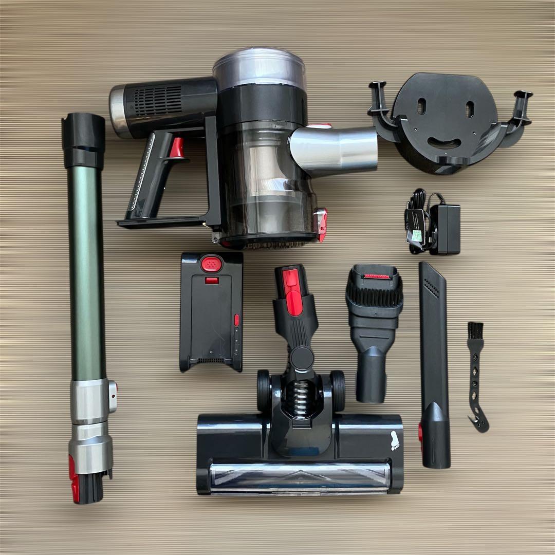 コードレス掃除機 サイクロン式 550Ｗ 3段吸引 軽量 低騒音 グリーンLED