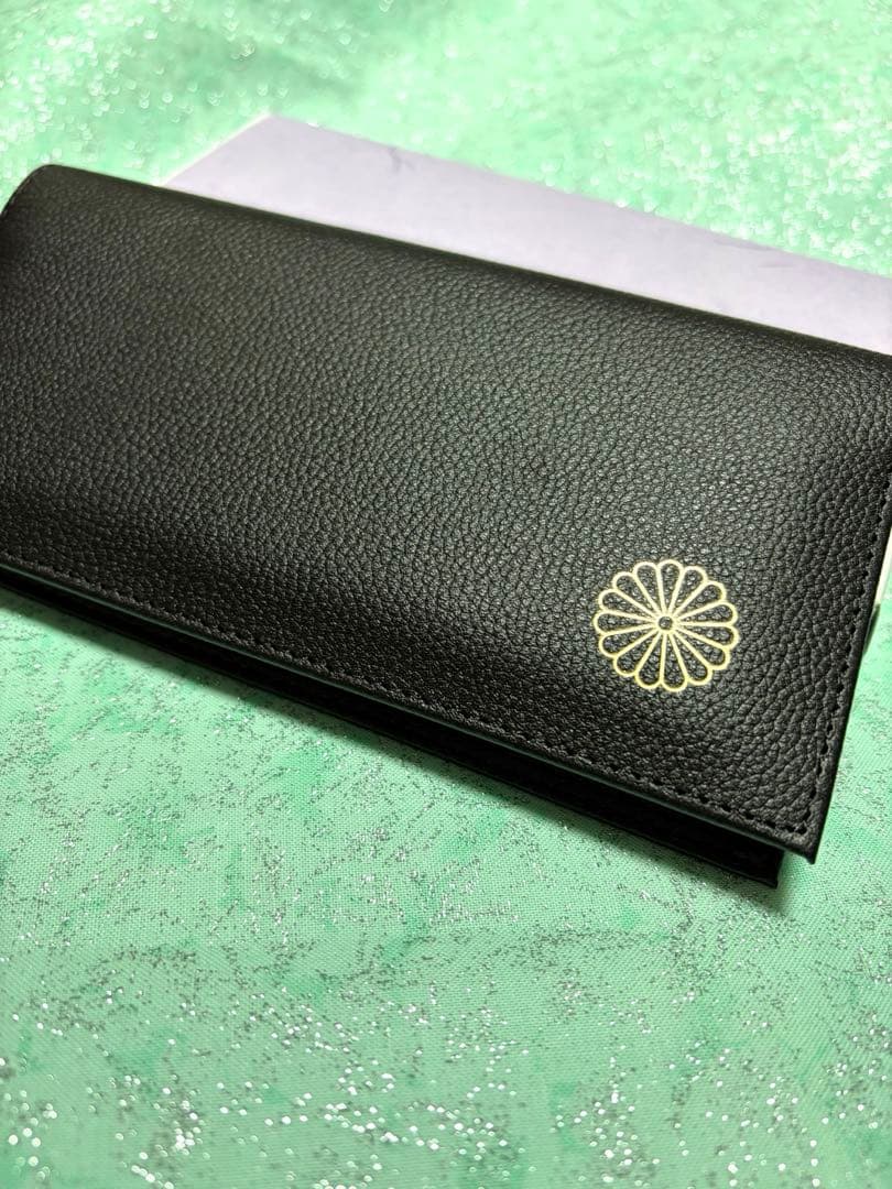 皇居 限定 長財布 ブラック　東御苑 本丸 売店 本革 黒　折り財布　皇居財布