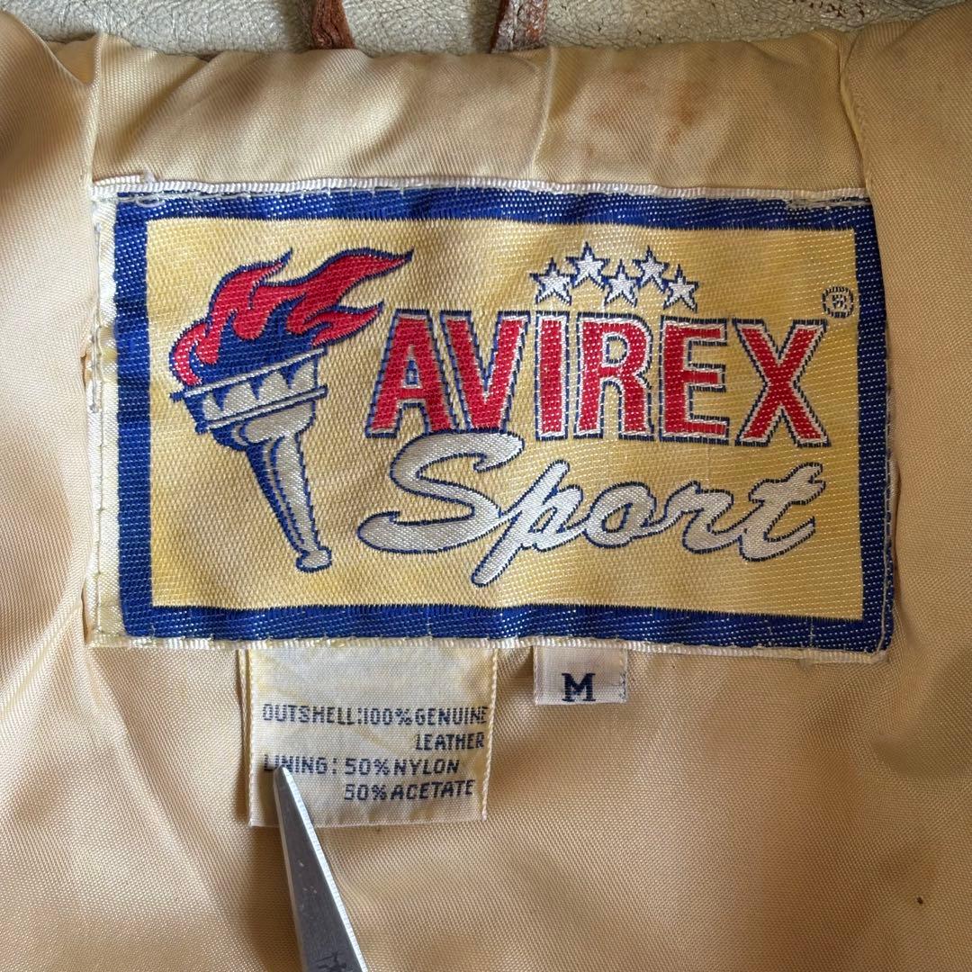 【超希少】アヴィレックス ラムレザージャケット スタジャン 羊革 刺繍 ワッペン