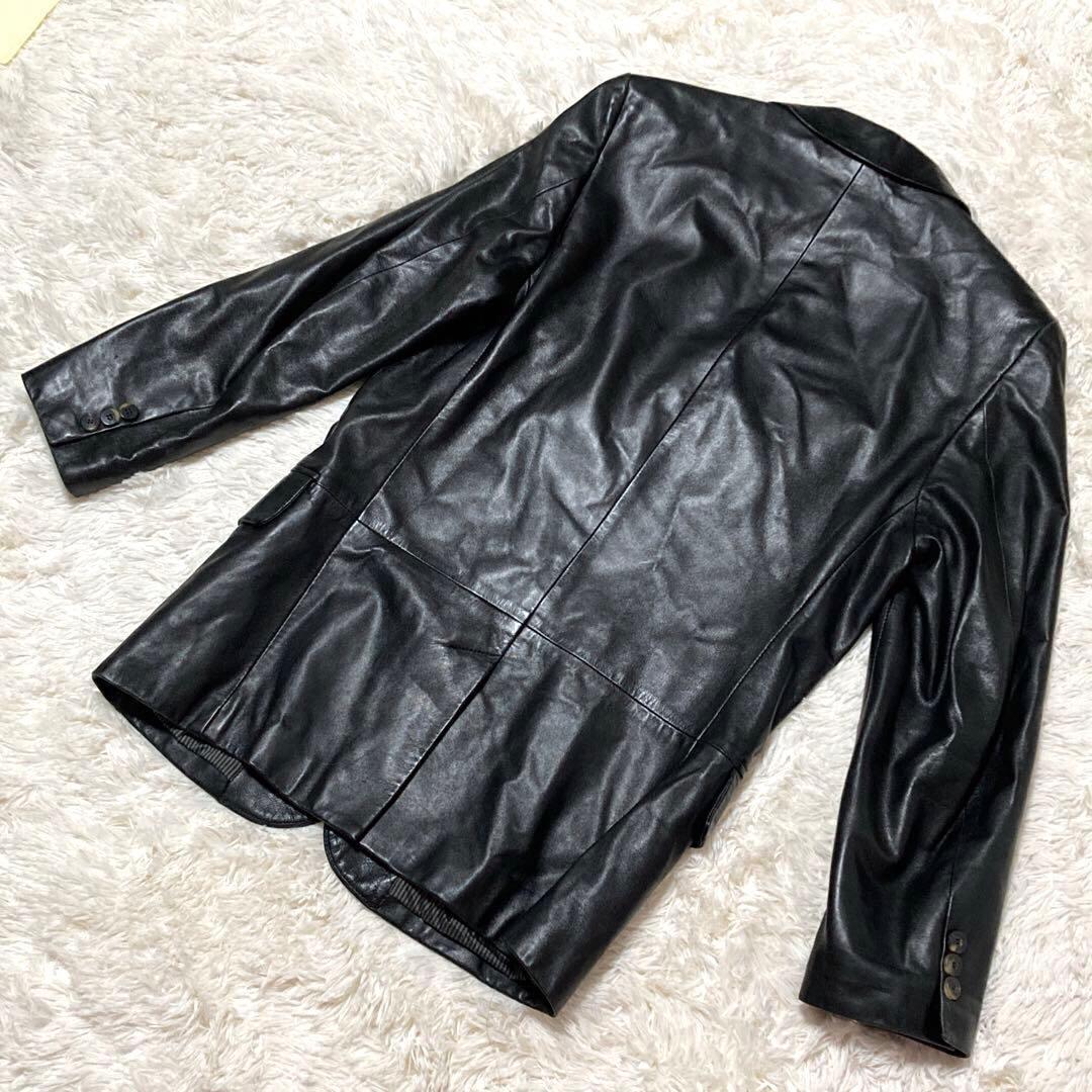 【極美品】Salvatore Ferragamo レザージャケット 本革 羊 黒