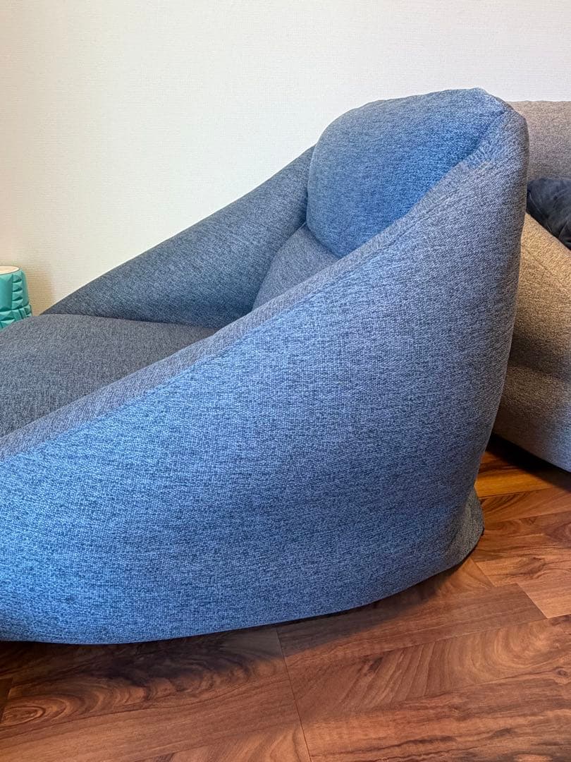 【2点セット】無印良品 空気でできたソファ　ブルー&グレー