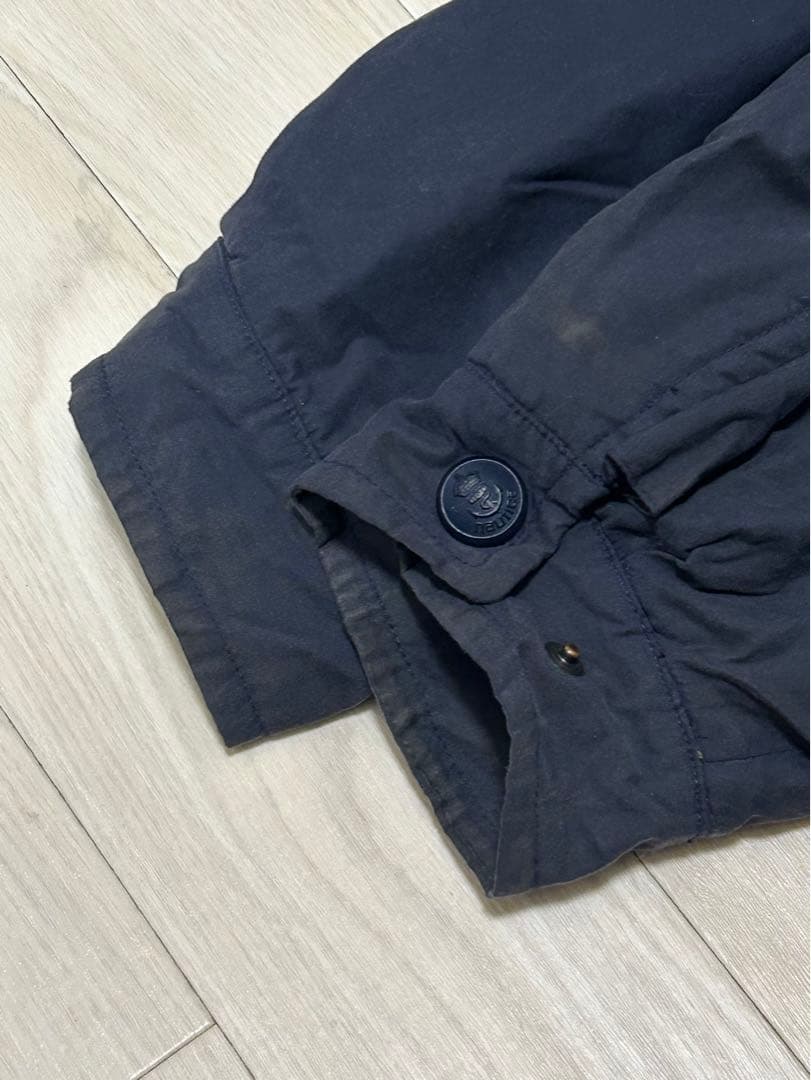 Nautica ノーティカ　襟レザー　ブルゾン　ジャケット　M ネイビー　古着