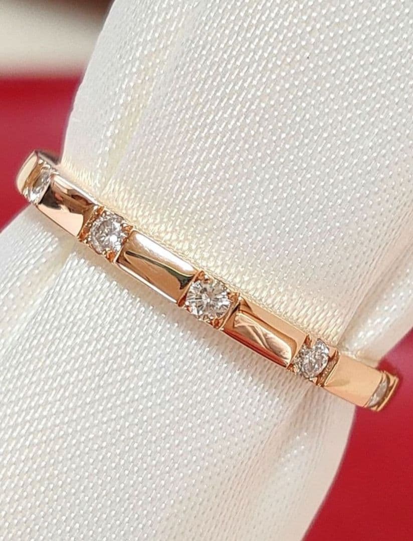 新入荷 未使用品 k18PG 天然ダイヤモンド 0.10ct リング