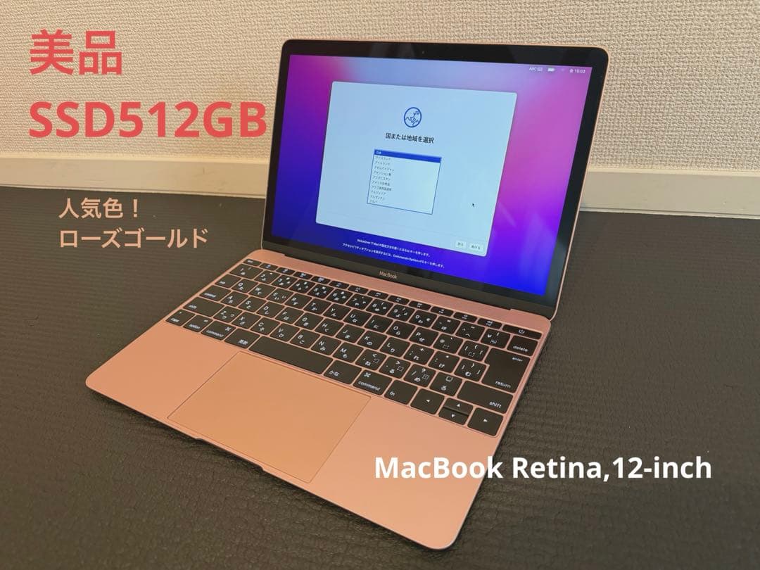 【美品】512GB ローズピンク MacBook A1534 12inch