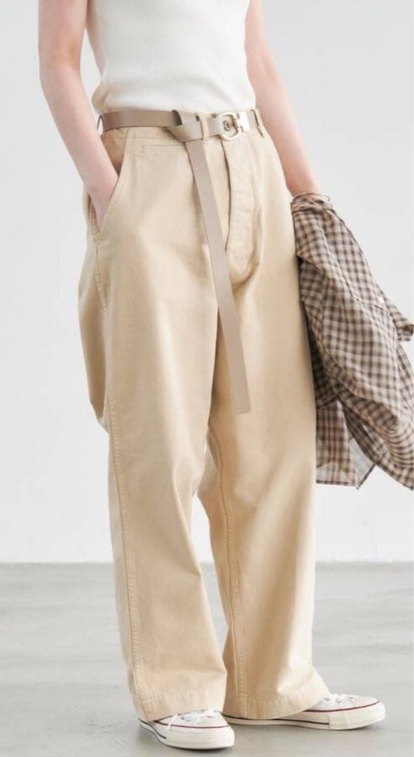 最終値下げ！Higuchi×S チノワイドパンツ　ベージュ　サイン入り