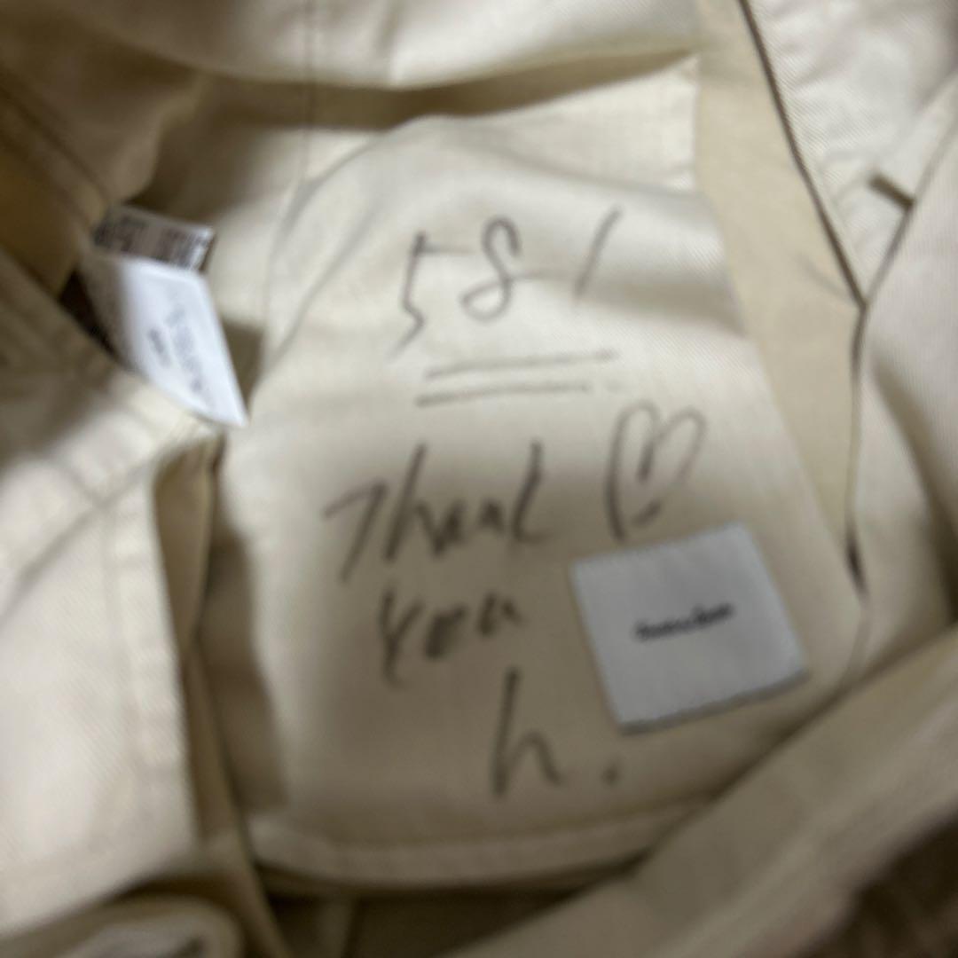 最終値下げ！Higuchi×S チノワイドパンツ　ベージュ　サイン入り