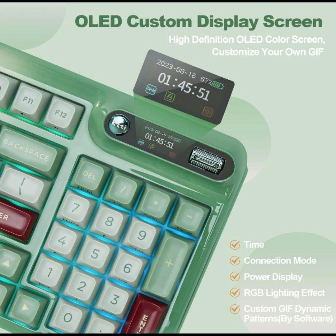 【美品】Kzzi Z98 メカニカルキーボード 抹茶グリーン ガスケット搭載