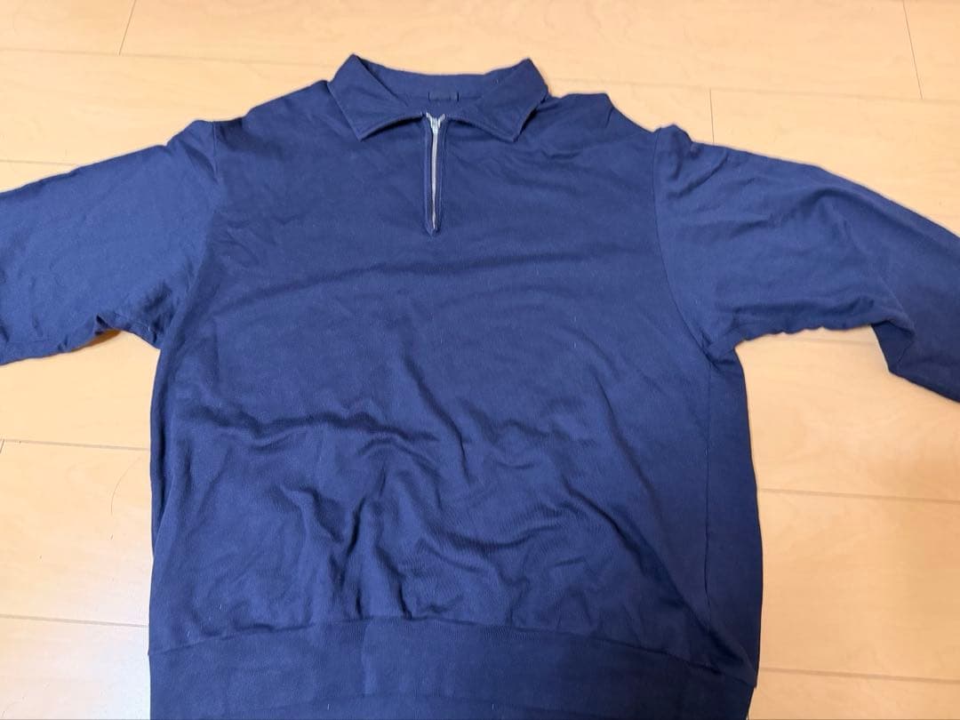 23ss コットンシルクジャージ　ハーフジップスウェット