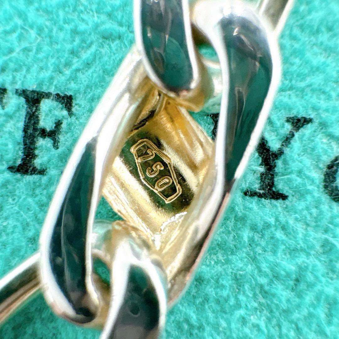 極美品 オールドティファニー フィガロ リンク ネックレス シルバー k18