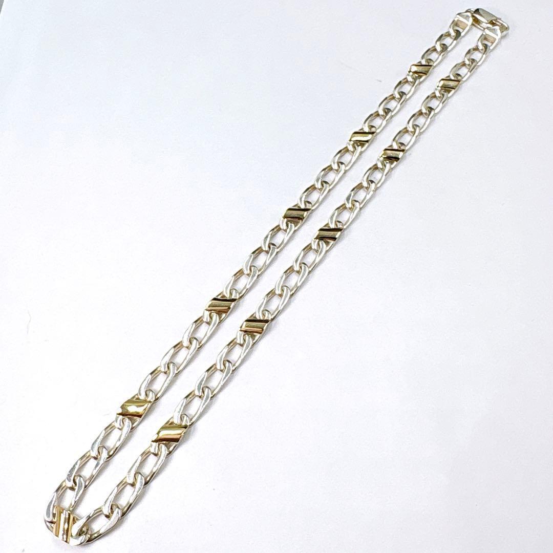 極美品 オールドティファニー フィガロ リンク ネックレス シルバー k18