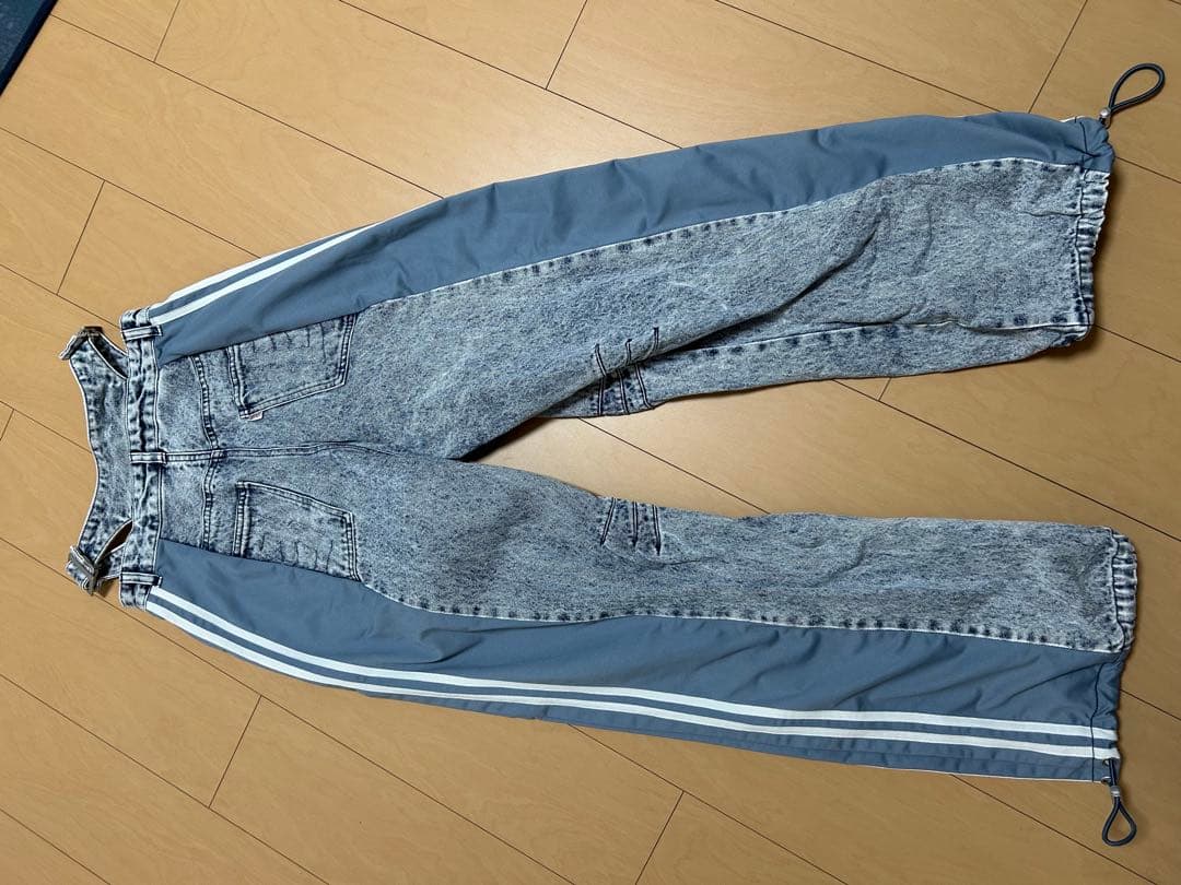 BEFTEY 切り替えジャージーデニムパンツ（ブルーブルー）