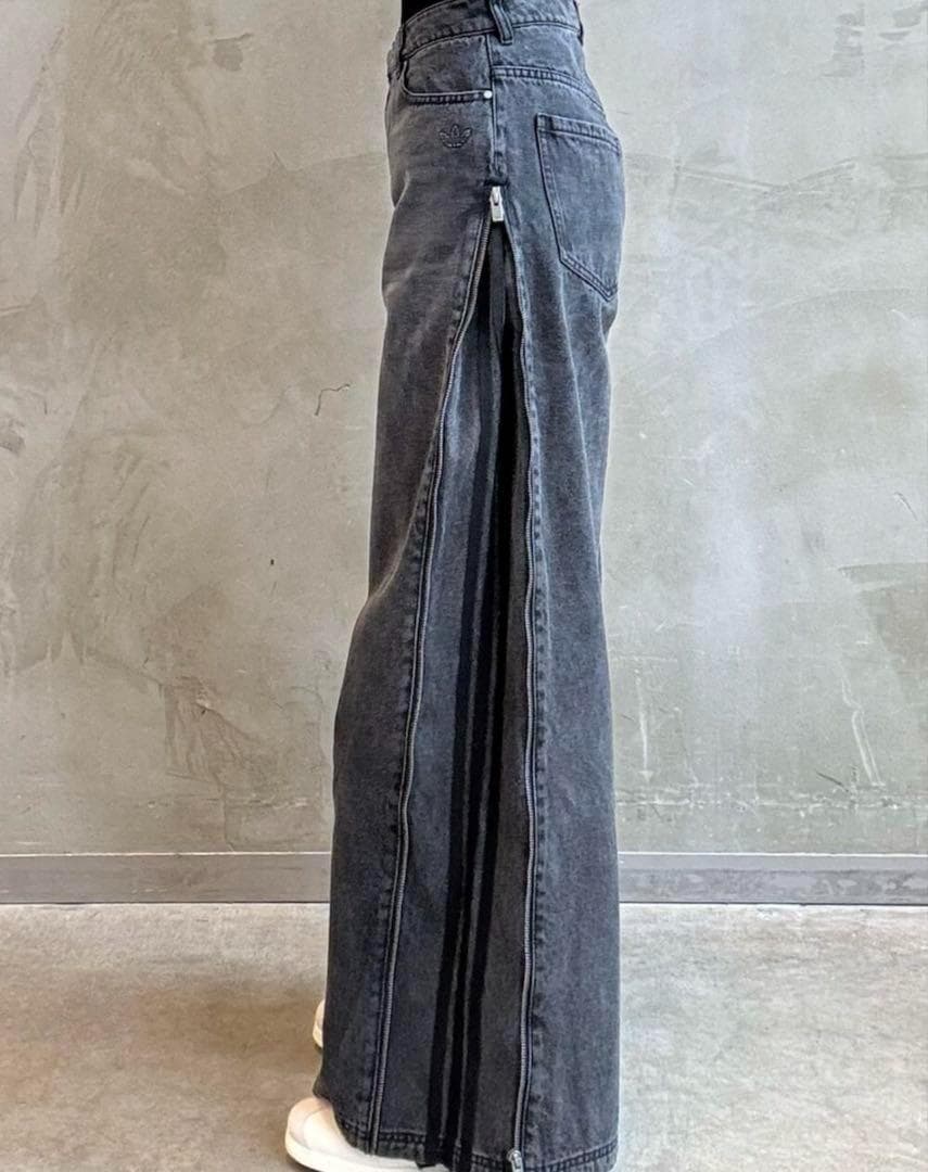 限定セール❗️ADILENIUMシーズンジップウォッシュドデニムパンツ ブラック