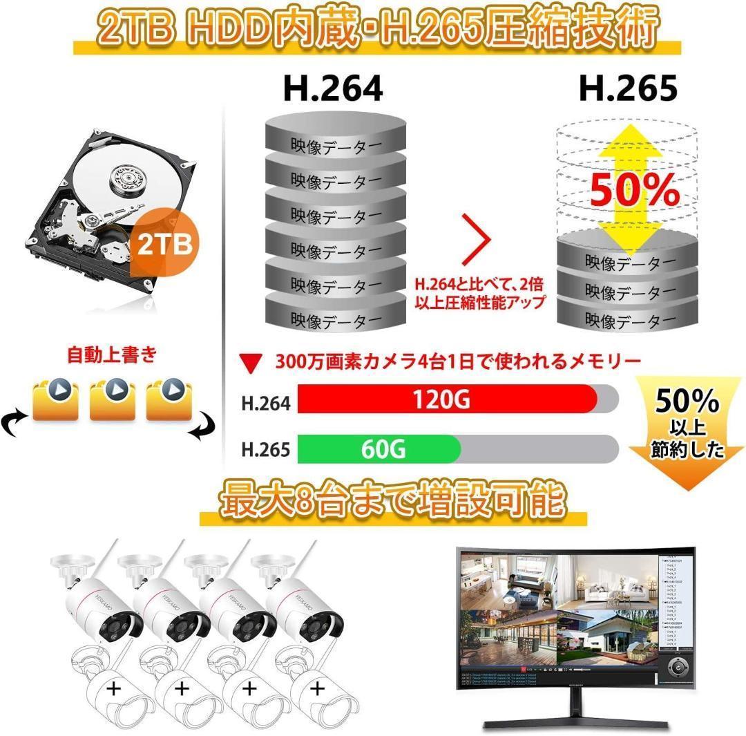防犯カメラ ワイヤレス 屋外 wifi 広角 AI人体検知