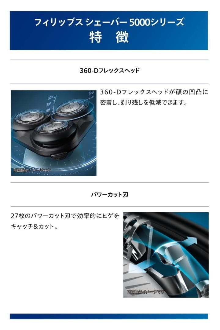 フィリップス 5000 電気シェーバー 髭剃り 27枚刃 S5445/03