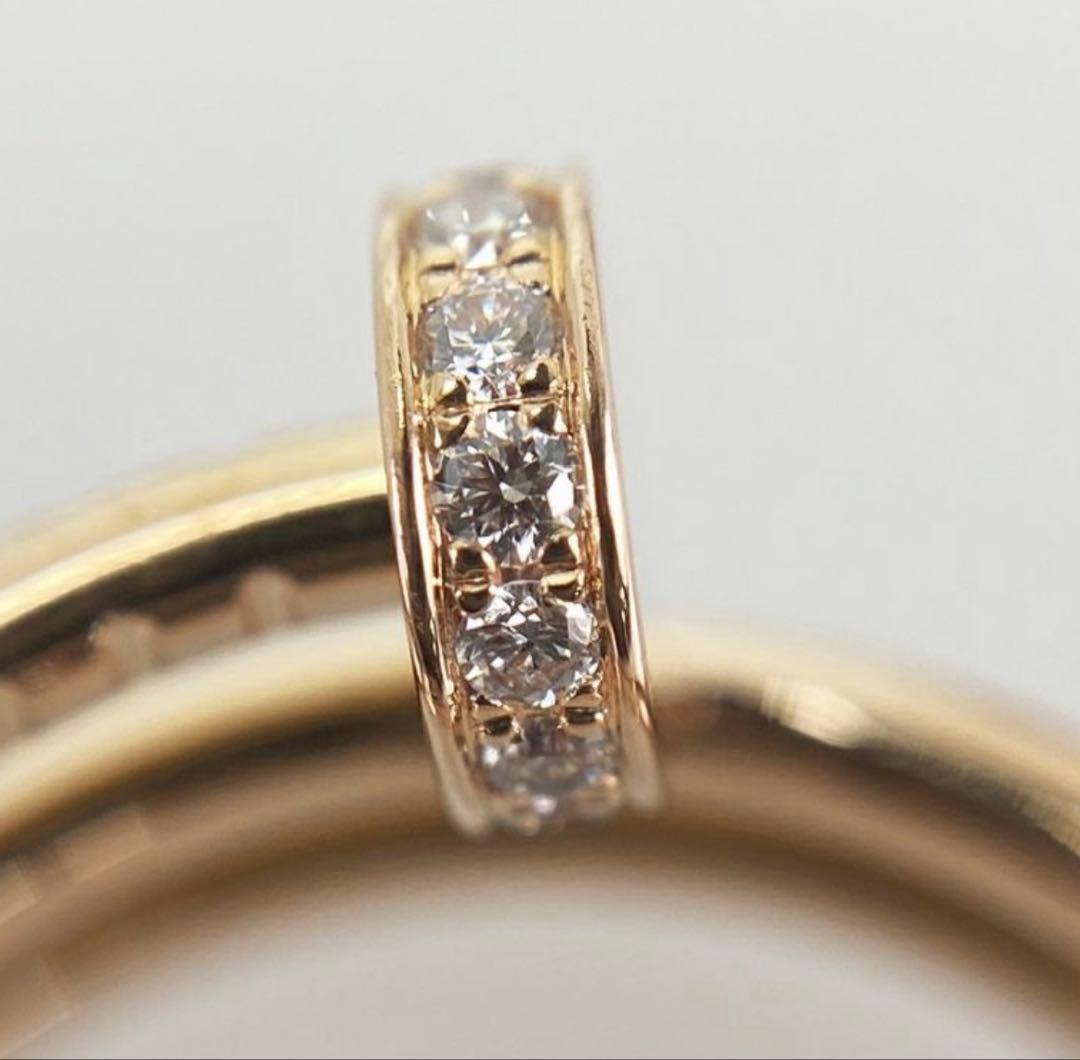 カルティエ ジュストアンクル ダブル ダイヤモンド リング　cartier