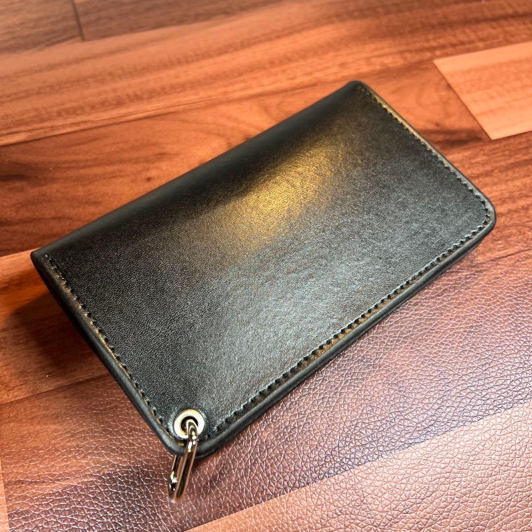 アルギニン【トラッカーウォレット ミドル 2層】ブラック 北米ステア