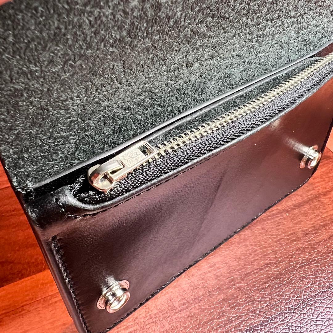 アルギニン【トラッカーウォレット ミドル 2層】ブラック 北米ステア