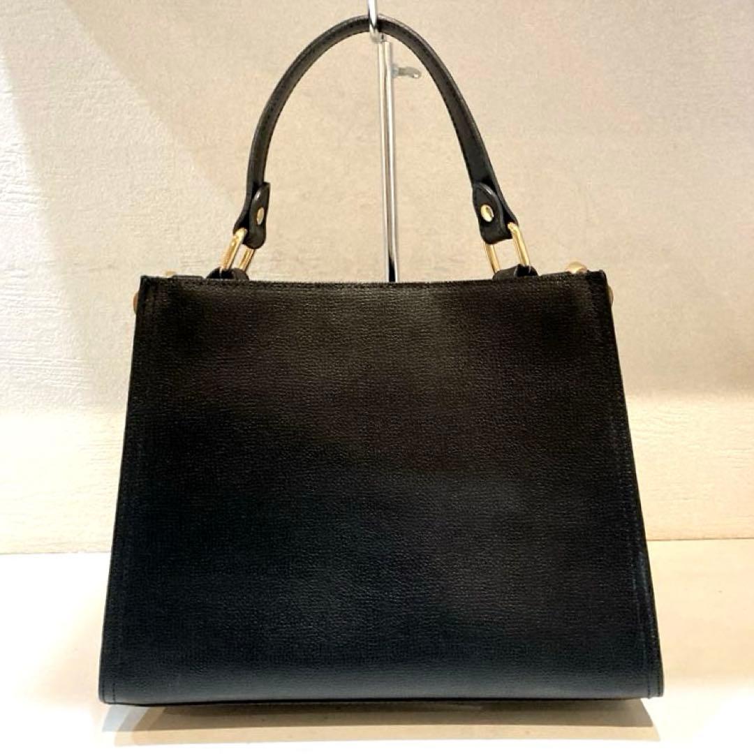 【美品】GIANNI NOTARO パネルスクエアバッグ 2way 黒