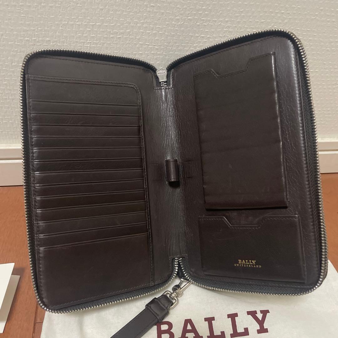 BALLY ダークブラウン トラベルウォレット