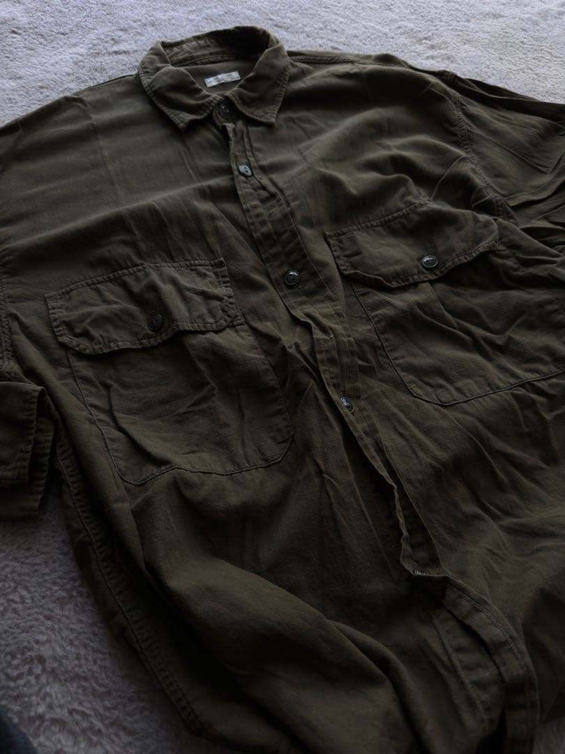 COMOLI ベタシャンCPOシャツolive 3