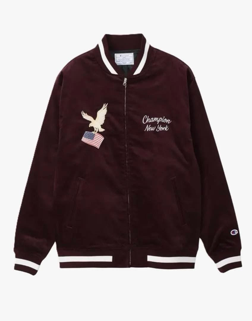 Champion ジャケット スカジャン メンズ C3-C608ワイン M