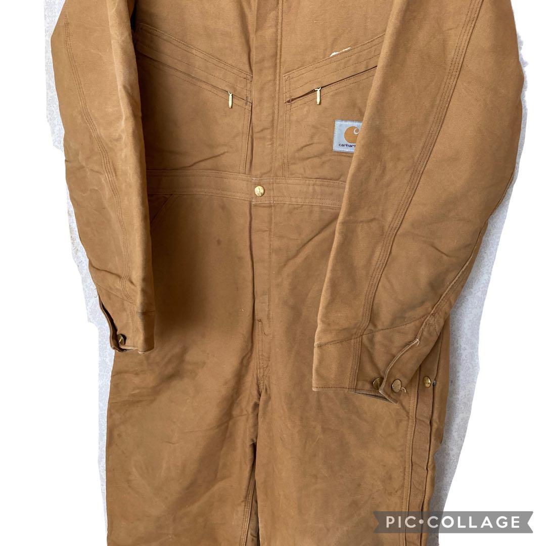 ★USA製★ Carhartt 中綿キルティング　オールインワン　つなぎ