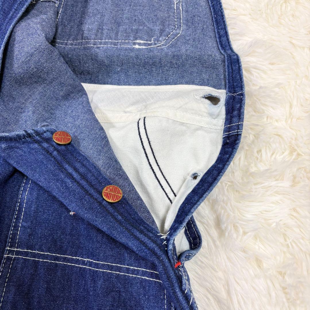 ROUND HOUSE ラウンドハウス デニムオーバーオール USA製 L相当