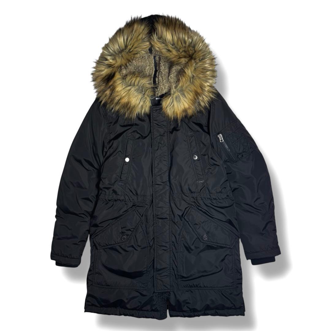 DIESEL｜\"N-2B\"ミリタリーフライトジャケットMモッズコートN-3B