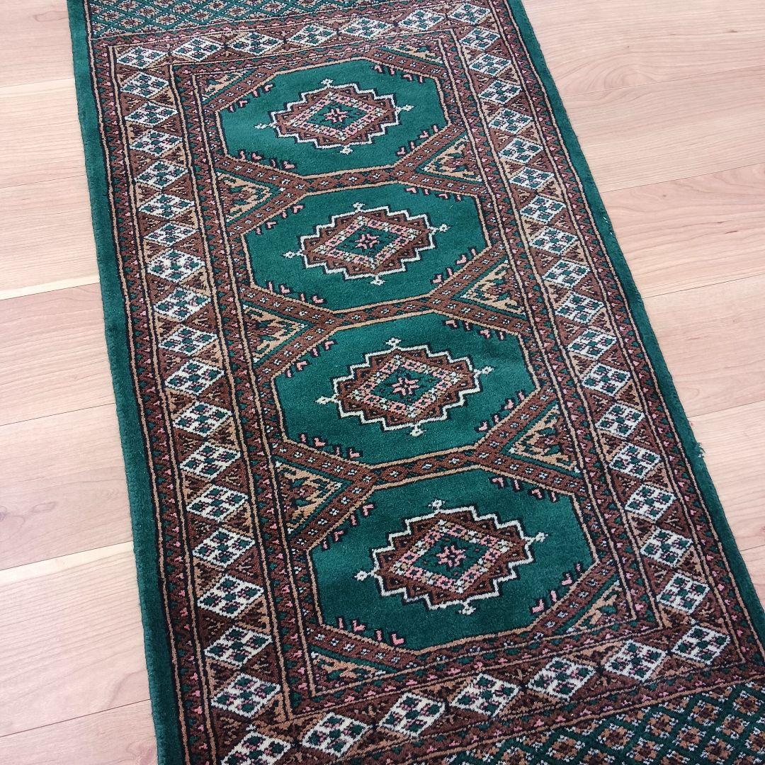 Y2097 パキスタン絨毯 ウール 手織り トライバルラグ 　ma