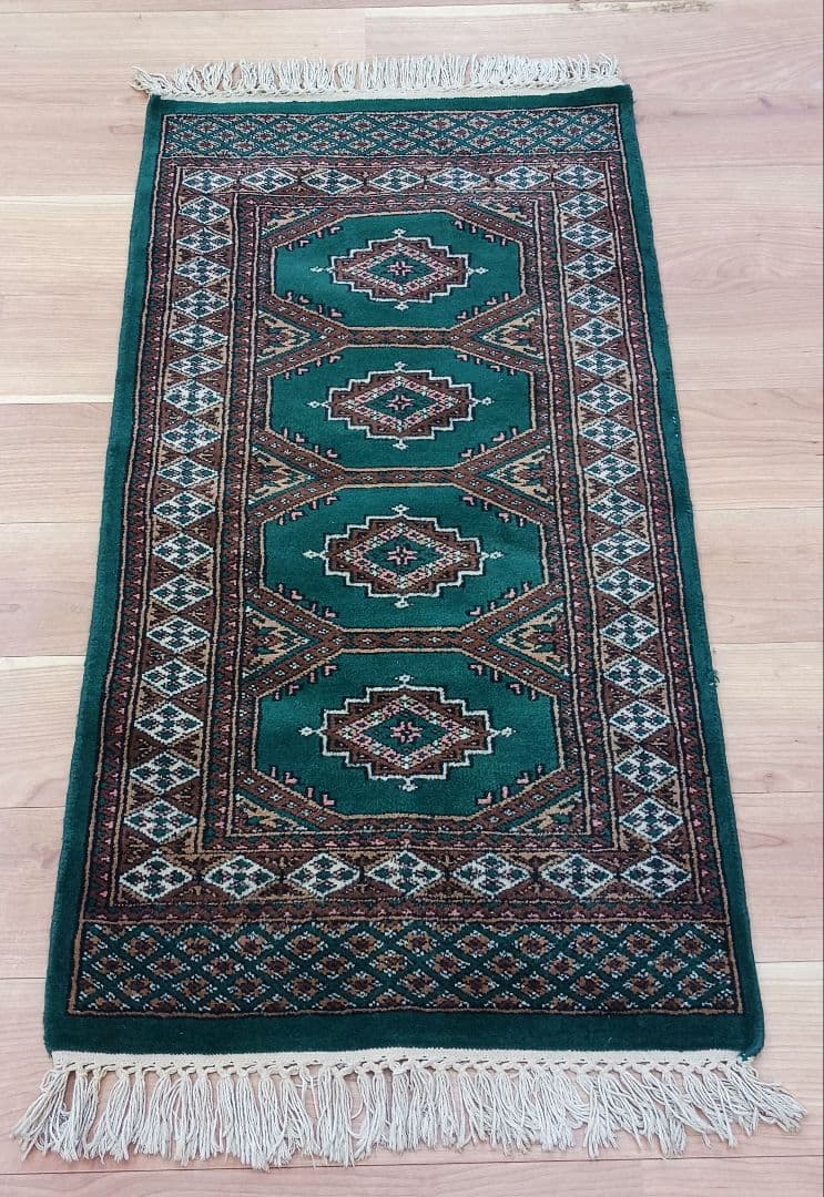 Y2097 パキスタン絨毯 ウール 手織り トライバルラグ 　ma