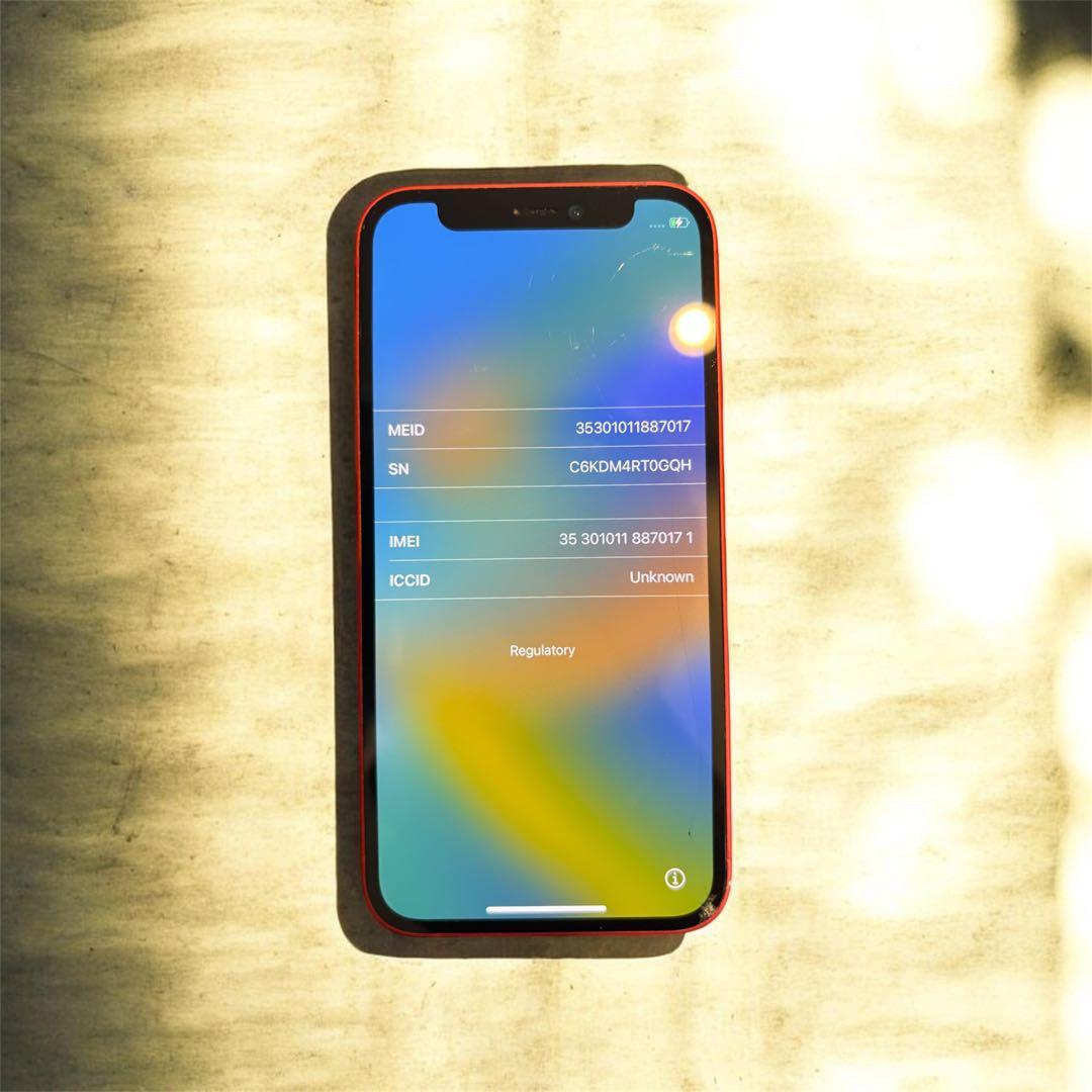 【操作可】【画面破損】iPhone 12mini PRODUCT RED