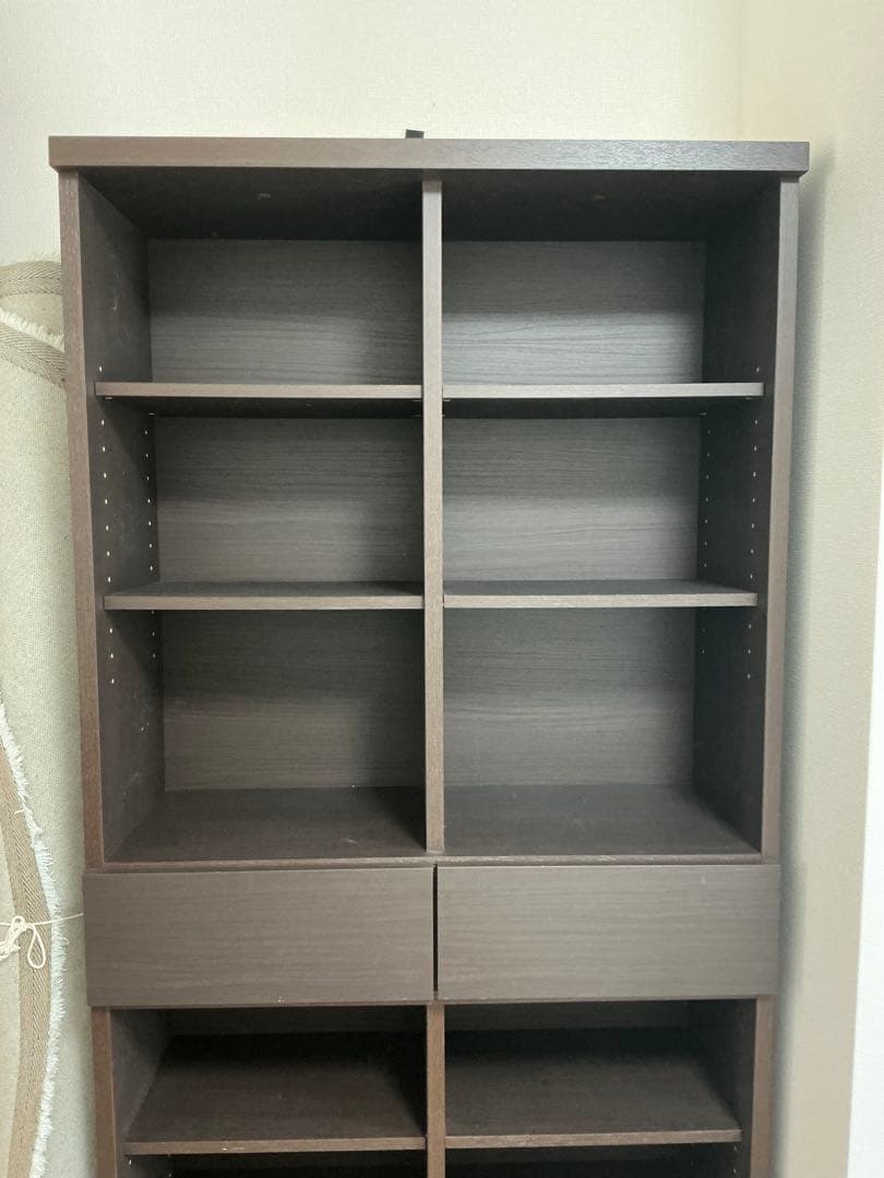 ニトリ　ダークブラウン本棚 引き出し付き