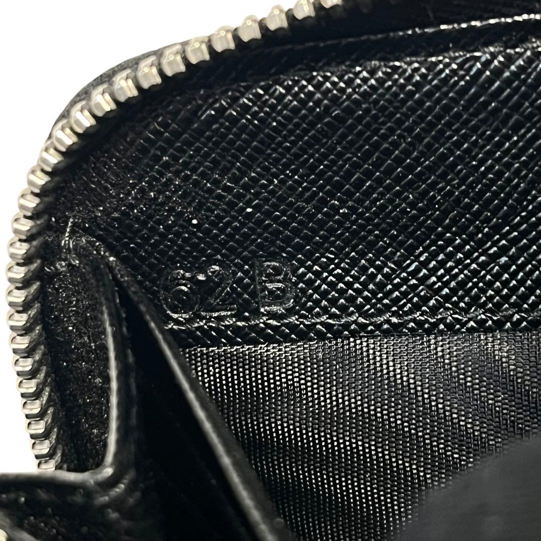 希少✨プラダ 長財布 ラウンドファスナー ロゴ金具 サフィアーノ ブラック 黒