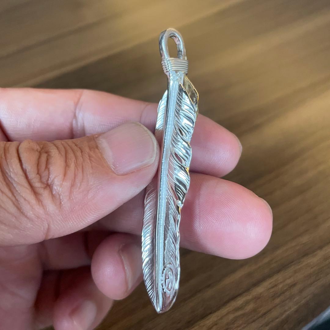 上金 右 フェザー ネックレス トップ ハート ハンドメイド ノーブランド