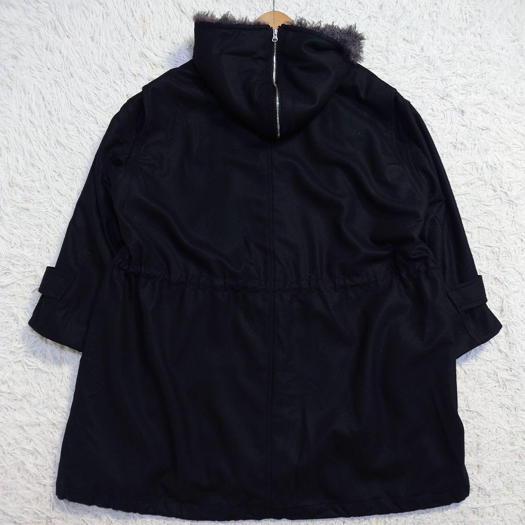 IENA　イエナ　2024AW　ファー付モッズコート　ウール素材　黒　38　M