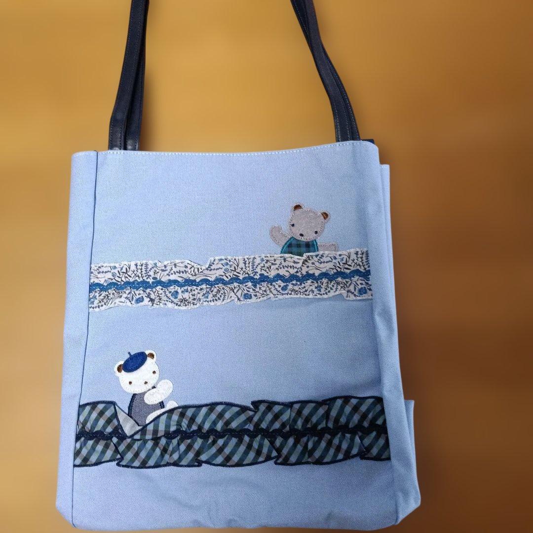 春のファミリアショー２０２３リバティトートバック　水色