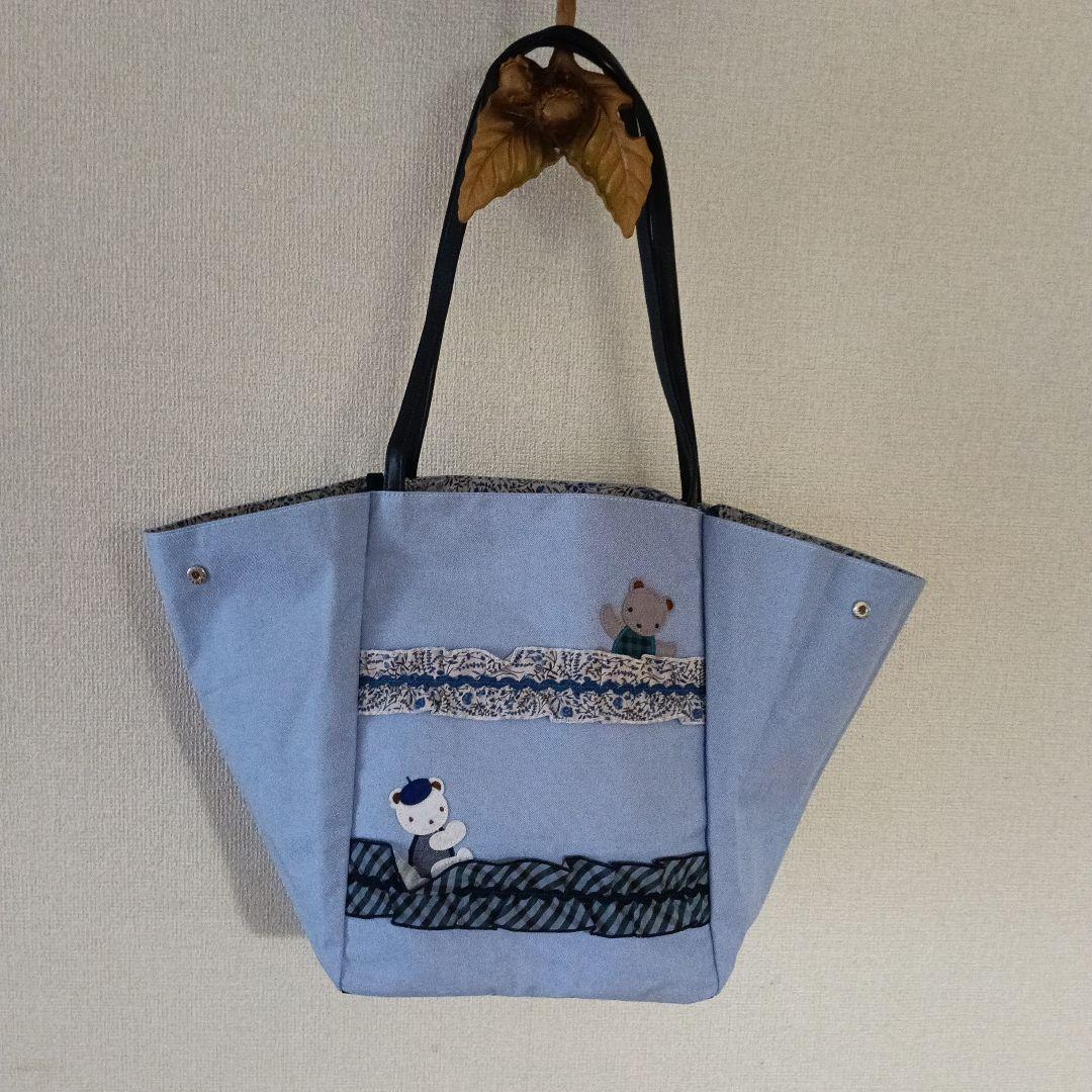 春のファミリアショー２０２３リバティトートバック　水色