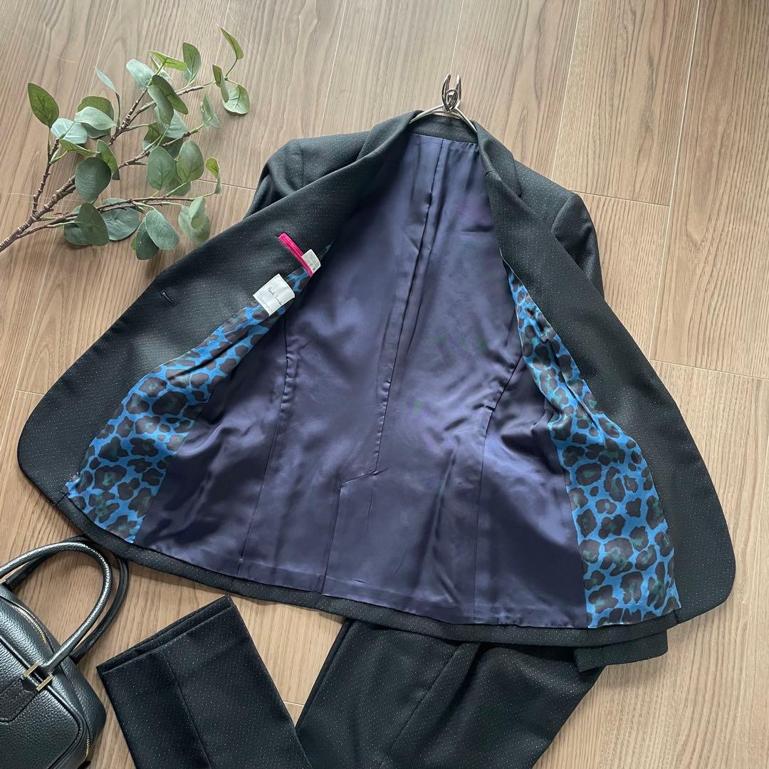 Paul Smith ポールスミス　パンツスーツ　1B ドット水玉　36 S 黒