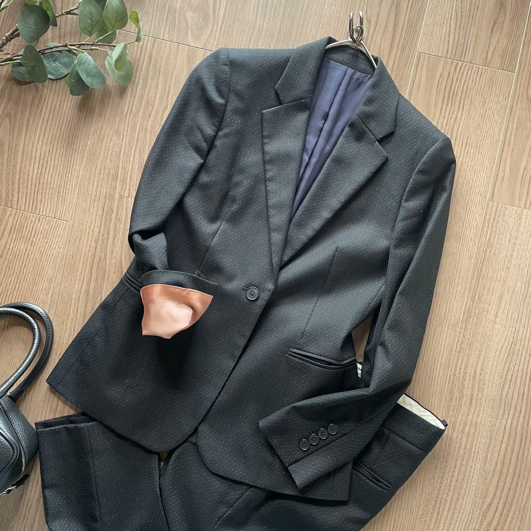 Paul Smith ポールスミス　パンツスーツ　1B ドット水玉　36 S 黒