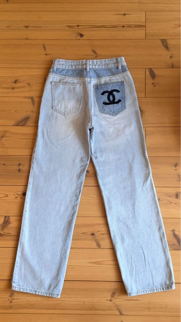 CHANEL ヴィンテージ デニム CCロゴ刺繍 Y2K イタリア製 サイズ34